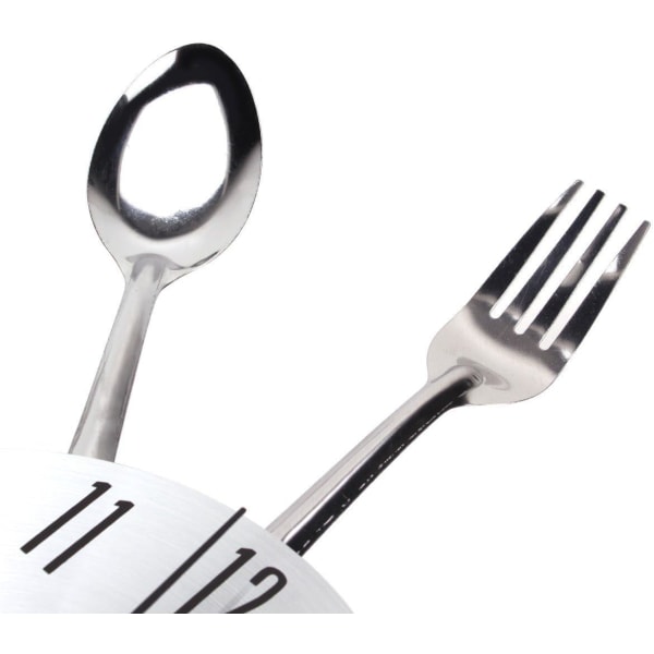 Spoon Fork Mirror Effect keittiökello kodin sisustukseen