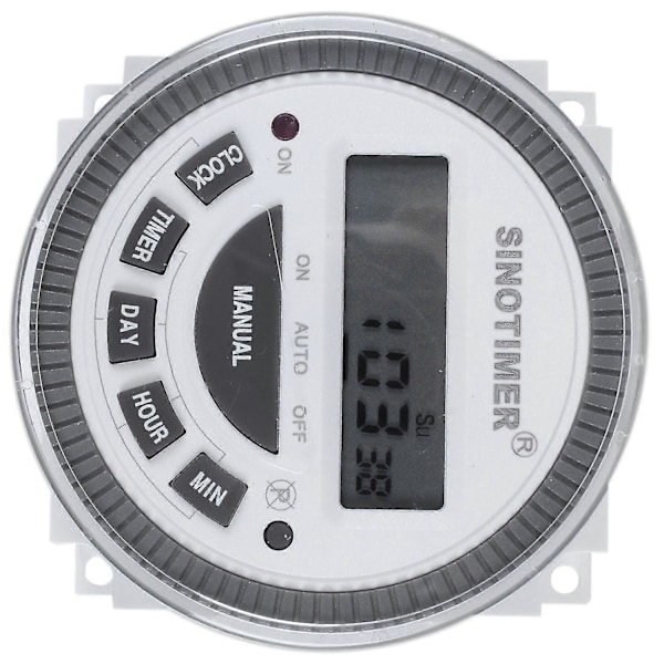 Tm-619H-2 230Vac Veckovis Programmerbar Digital Timer Belysningsbrytare Utgång 220V Spänning Med Dammskydd