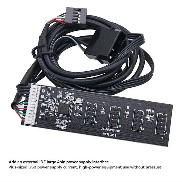 USB2.0 Header Splitter 9 Pin 1 til 4 Udvidelseshub Splitter med SATA Interface Kabel til PC Mainboard Adapter
