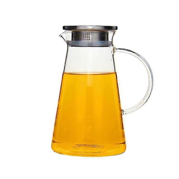 Glas med lock i rostfritt stål för servering av vatten 1,3L