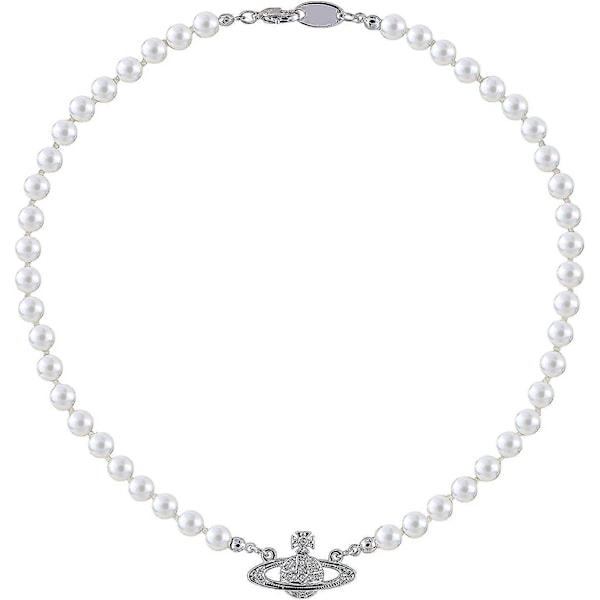 Rund Imitationsperle Choker Halskæde Bryllup Perlehalskæde