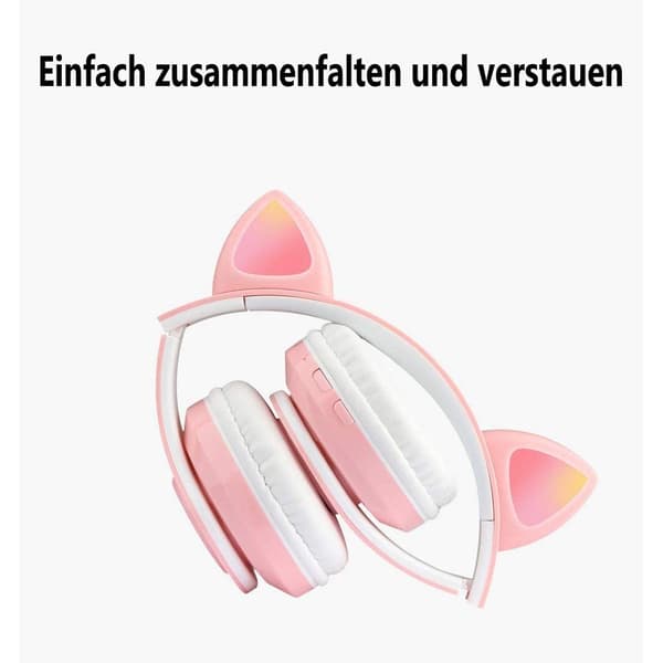 #(Khaki) Hodetelefoner med LED-lys - Øretelefoner#