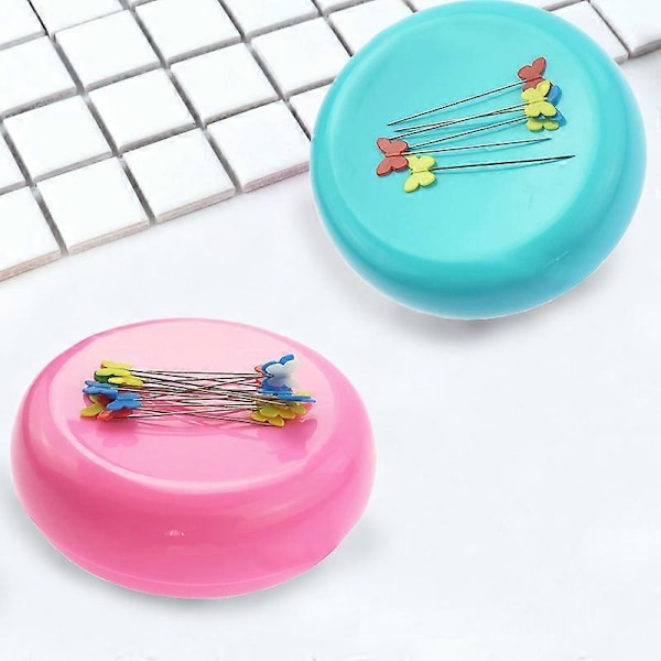 2 kpl Magneettinen ompeluneulatyyny Pyöreä paperiliittimen pidike Magneettinen tyyny Neulapidike Ompeluneula Push Pin Hiusklipsin säilytyskotelo Neulatyyny S