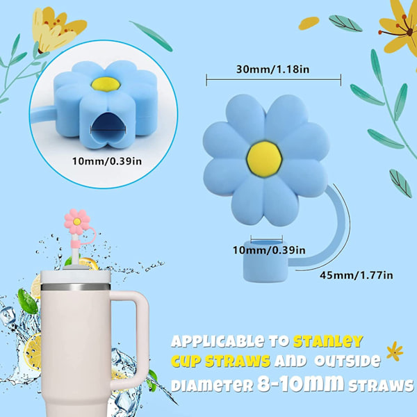 #8 stk, Universal Strawhette for Blomster (Diverse Farger), Søt Strawhette#