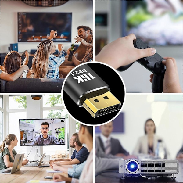 DisplayPort 2.1 Kabel 16K 30Hz 40Gbps 3D Dynamisk HDR Hann til Hann DisplayPort Kabel for FreeSync for G Sync Spillskjerm 2m