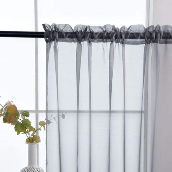 /#/Sheer Voile Window Treatment Rod Pocket Curtain Panels for K/#/