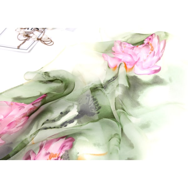 /#/A red 160 × 50 cm female lotus silk scarf/#/