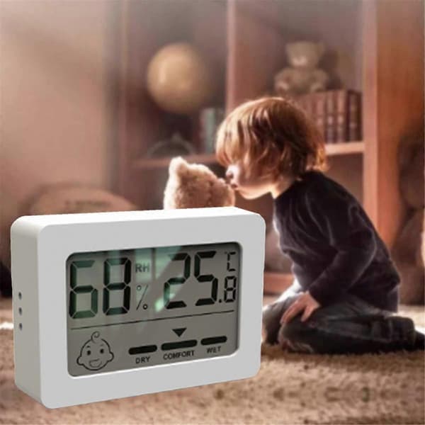 Mini LCD Digital Hygrometer Innendørs Elektronisk Temperatur Hygrometer Sensor Meter Elektronisk Husholdningstermometer Hvit