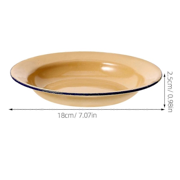 4 stk. Emaljetallerkener Uknuselige Emalje Middagsserveringsfat Brett Salat Pastatallerken