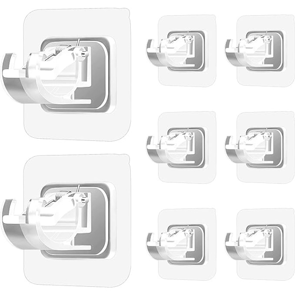 #8 stk Borrefrie Gardinstangs Holder Selvklebende Gardinstangs Holder Krok N#