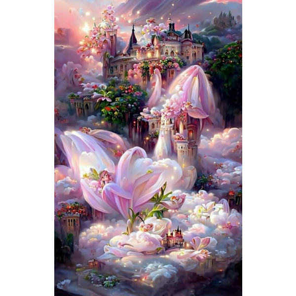 30x40cm 5D DIY Diamantmålning Full,Fleur de Fantaisie#C,DIY Dia