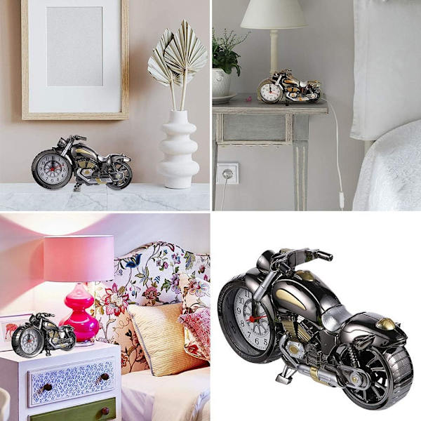 1 Styck Gammaldags Motorcykelväckarklocka, Tyst Väckarklocka