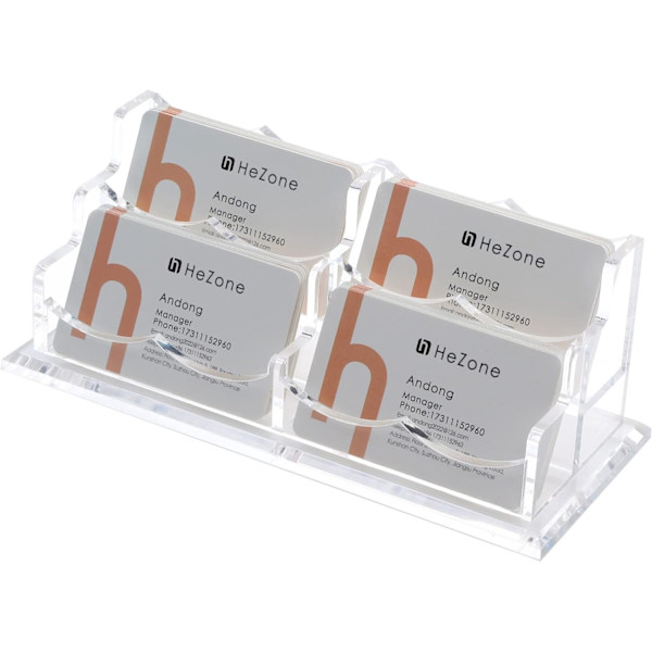(4 Række-H) Visitkort Holder Display til Skrivebord, Kort Organizer