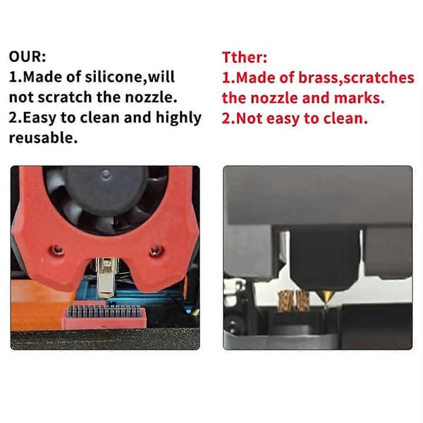 Til Voron 2.4 R2 Dyse Silikonebørste 3D Printer Dyse Rengøringsværktøj til VORON V2 3D Printer