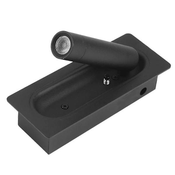 Rom LED Lampe Senggavl Vegglampe Vegglampe Seng Side Leselys Innfelt Automatisk Bryter Vegg, svart