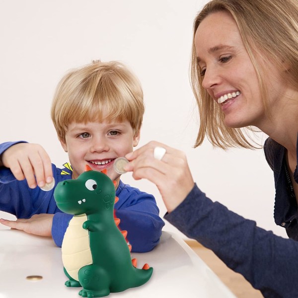 Dinosaurie Spargris, Plast, Osplitterlig, Pengar Mynt Spargris, C