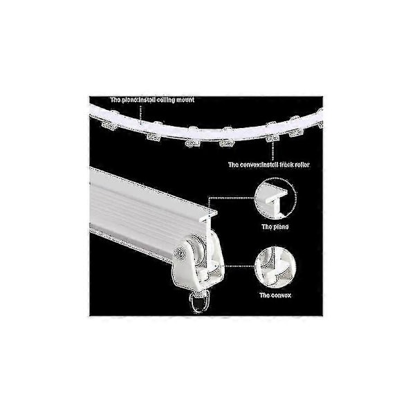Meter Sammenleggbar Tak Buet Gardinskinne Fleksibel Buet Gardinskinne Myk Gardinskinne For Gardinskinne Med Metall Gardinkroker, Romdeler
