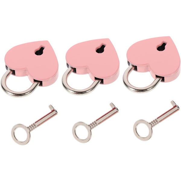 3 Sæt Elskesslå - Pink, Mini Hjerteformet Elskesslå, Zi