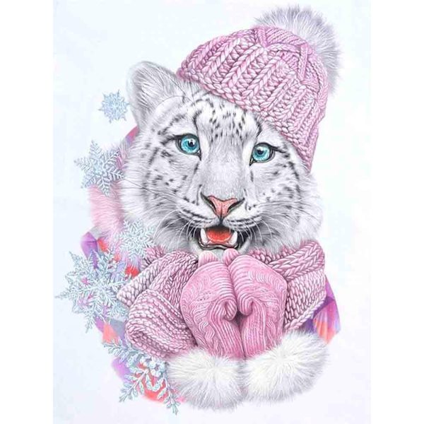 #tiger som bär kläder (30 * 40 1 st) Broderi Diamantmålning#