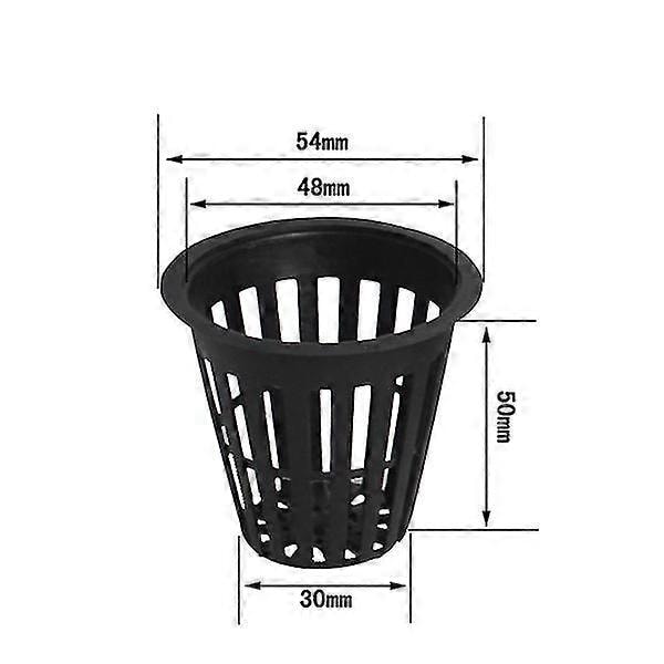 10 st/set Hydroponiska korgar Växtkoppar Plastkrukor Återanvändbara Hållbara Trädgårdsnät Plantskolehink Korg för Hydroponisk Trädgårdsplantering Balkong (Svart)