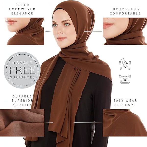 Nude beige chiffon skjerf, lett skjerf for kvinner, skjerf