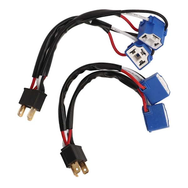2 stk. H4 9003 Ledningsnet Stik Han til Hun 2-vejs Splitter Ledningsnet til Lastbil Pickup LED Ledningskabel Stik