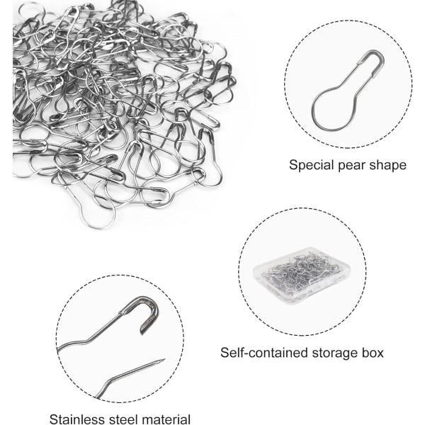 100 Stykker Pærepinne Metallmarkører Strikkegresskar Sikkerhetsklips (