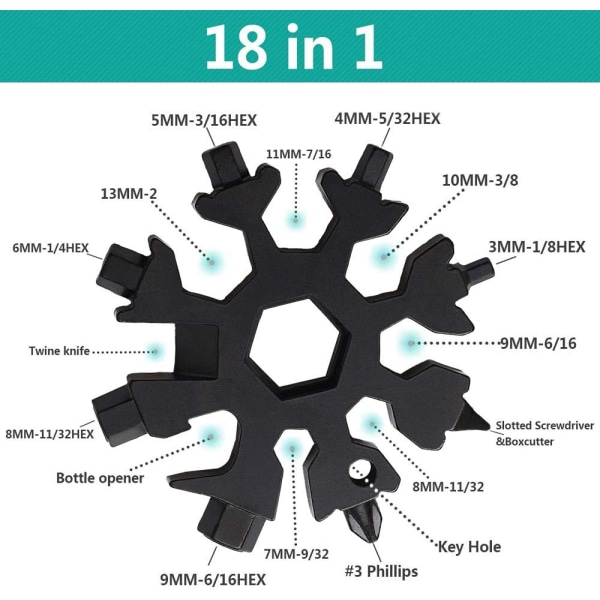 #18-i-1 Snöflinga Multiverktyg Skruvmejsel, Tång, Verktyg#
