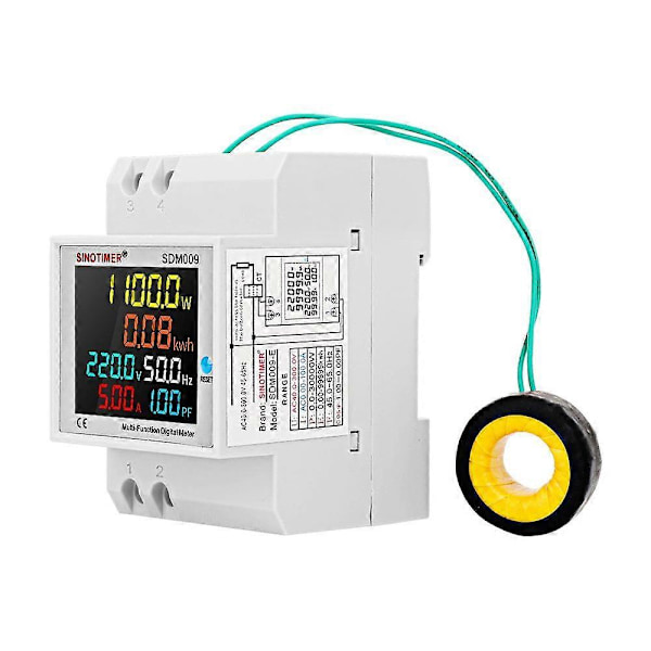 Energimätare Testare 100A Amperemeter Effekt Voltmeter Amperemätare Spänning Ampere Watt