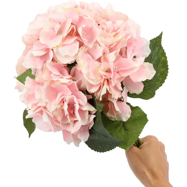 2 Pak Kunstige Silke Hortensia Blomster - Til Blomsterbuketter, H