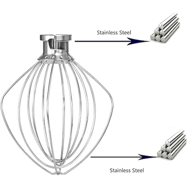 Wirepisk Tilbehør Passer KitchenAid Tilt-Head Stativmikser 6-Wir