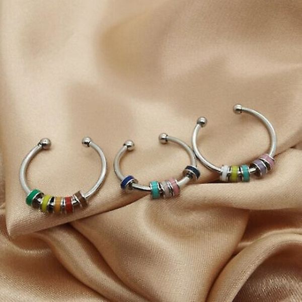 3 stk. Spinde Enamel Fidget Ring, Angst Ring Til Kvinder Piger Wi