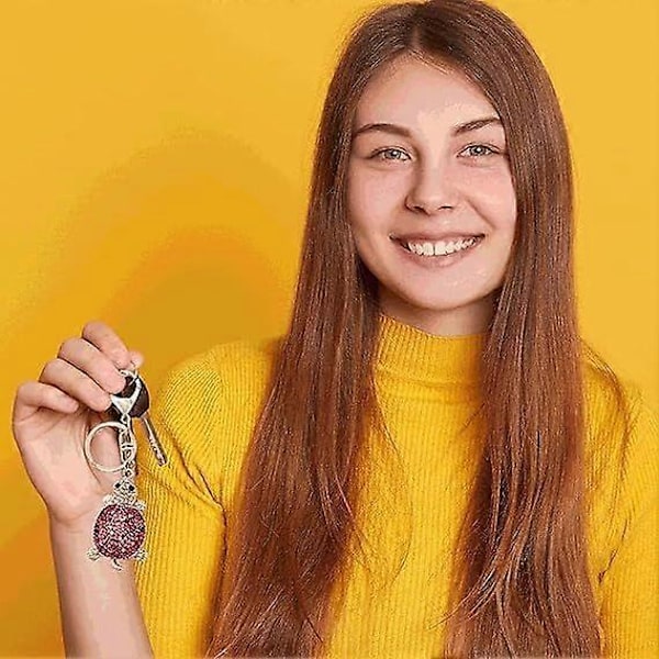 2 stk. Krystall Skilpadde Nøkkelring for Jenter Kvinner Glitrende Rhinestone Håndveske Anheng Bilnøkkel Sjarm Veske Tilbehør Gave