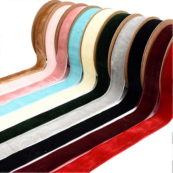 1 rull med 2,5 cm bred ikke-elastisk klesstilbehør bånd gaveinnpakning flocking bånd DIY dekorativ stropp bånd for hjemmebutikk (rød)