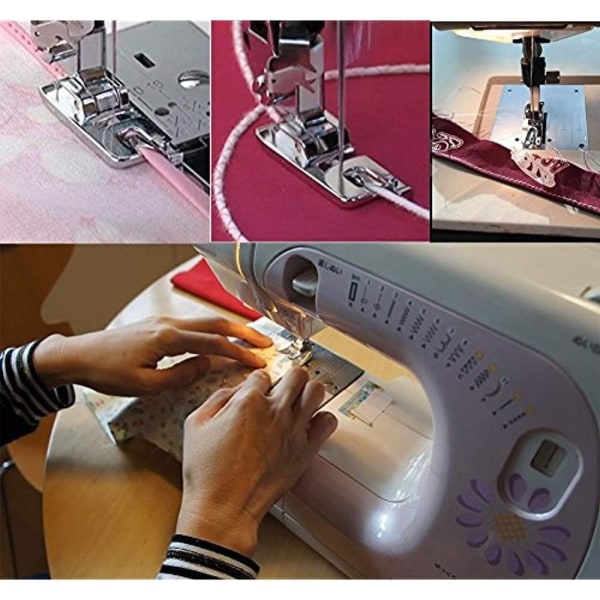 3 kpl (3 mm, 4 mm ja 6 mm) Kapeat Rullatut Sauman Ommelkonejalat