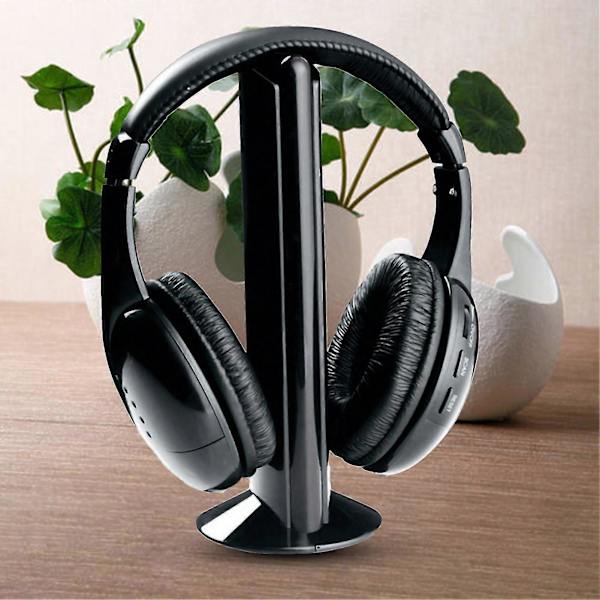 Trådløst headset over øret FM-radio PC TV Hodetelefontransmitter med mikrofon for datamaskin