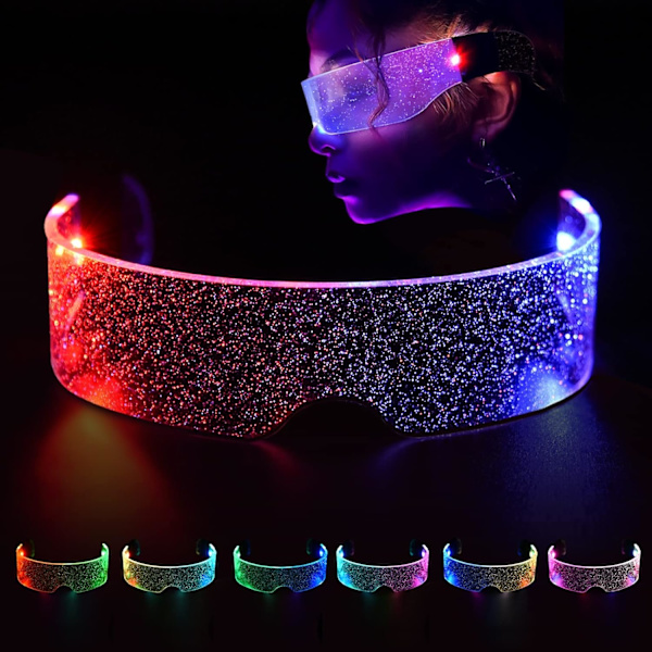 Luminous Briller - Stjernehimmel, Lysende LED Briller, Cyberpunk LE