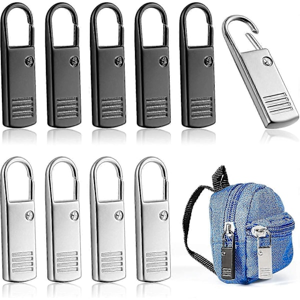 10 Stycken Dragkedjekläpp Ersättning, Iave Metall Dragkedje Dragare Zip Slider
