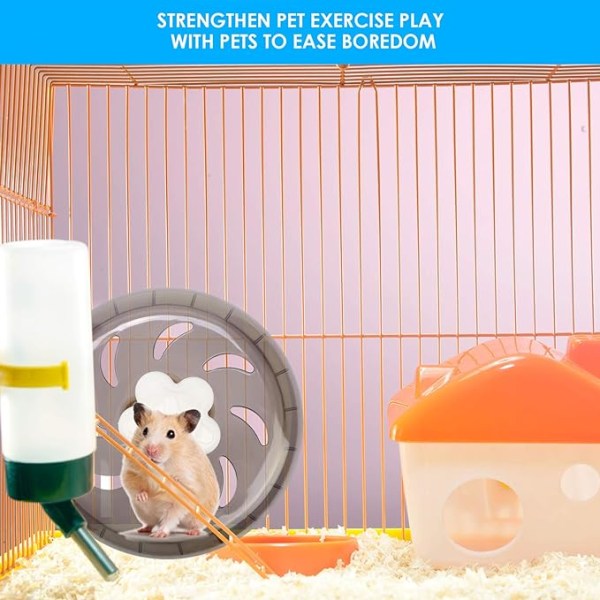 /#/Två Hamster Springhjul 13cm Plast Ultra Tyst Smådjur/#/