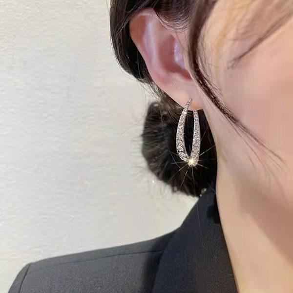 Øredobber for kvinner med diamantdesign, s925 sølvnåler