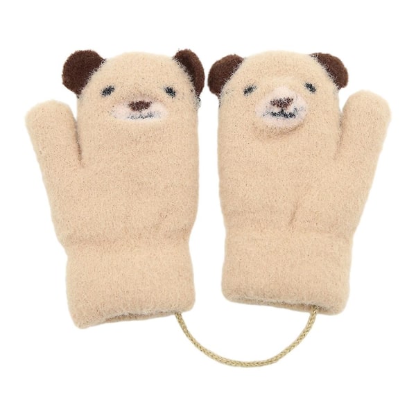 Vante Handskar Cartoon Bear Handskar Vinterkläder Stickade handskar Tjejkläder Tilll