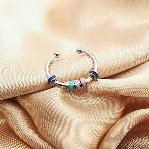 3 stk. Spinde Enamel Fidget Ring, Angst Ring Til Kvinder Piger Wi