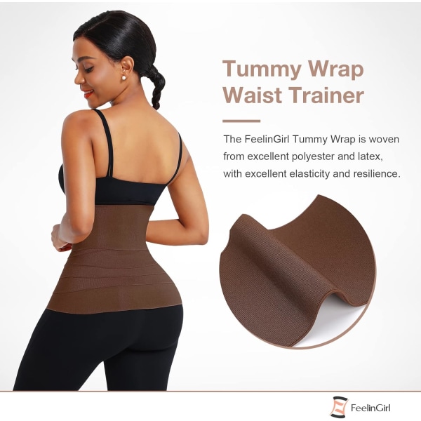 Waist trainer för kvinnor Wrap midjeträningsband, Brown Sports Co