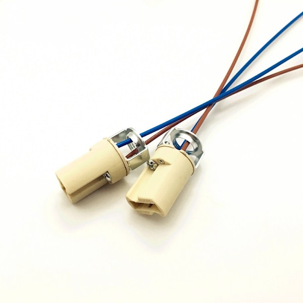 G9-lampholdere 0,75 mm² siliciumtråder/LED/CFL/keramiske halogenpærer sokkelkontakt keramikk 10-pakning G9 250 volt/#/