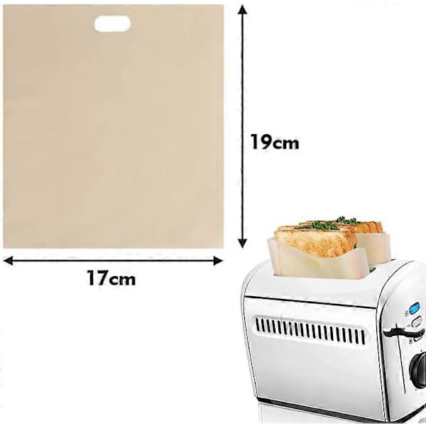 10-pack Återanvändbara Brödrostarpåsar Non-Stick, Rostade Smörgåspåsar, Tvättbara Toastpåsar för Smörgåsar Bakverk Pizza Kyckling