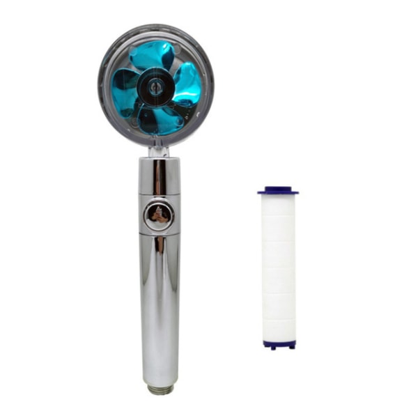 #(blå) LED-brusehoved med temperaturstyret - 3 farver - LED - Med digitalt temperaturdisplay#