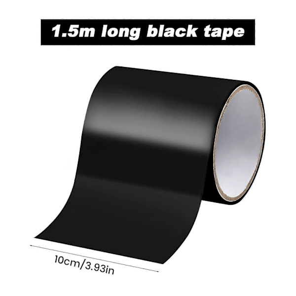 Vattentät Reparationstejp, 10cm x 1.5m Läckagesäker Reparationstejp för Rör, Pool, Hink, Ej Stretch (Svart)