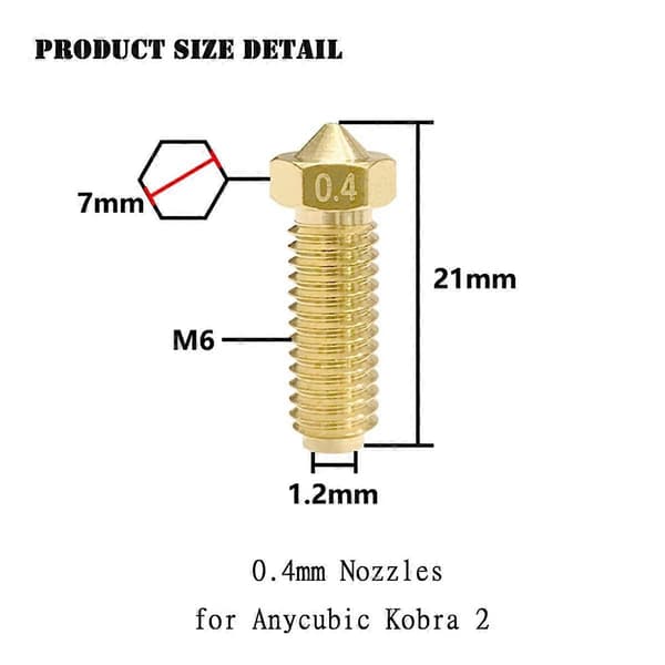 Hotend-sett for Anycbic 2, 3D-skriver, montert skrivehode-sett for 2, 2 Neo/Pro/Plus/Max