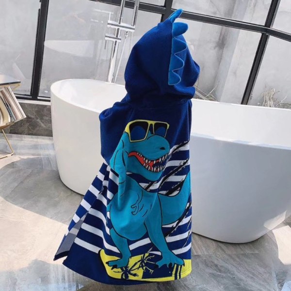 /#/Children's bath towel (blue dinosaur 150x75cm), children's beach/#/