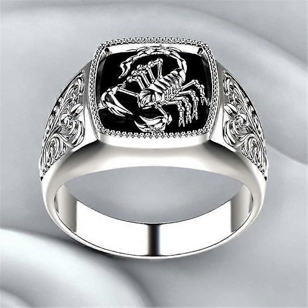 1/5/10 st Retro Silver Scorpio Mode Kreativ Ring Årsdag Födelsedag Punkstil Lyx Smycken för Män